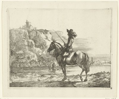 Ryttare vid en flod. av Romeyn de Hooghe (attributed to)