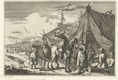 Ryttare vilar vid tält av Romeyn de Hooghe (rejected attribution)