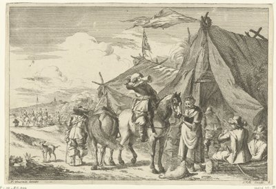 Ryttare vilar vid tält av Romeyn de Hooghe (rejected attribution)