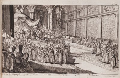 En scen vid tsar Alexis Mikhailovichs kungliga hov, 1677 av Romeyn de Hooghe