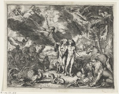 Adam och Eva i paradiset av Romeyn de Hooghe