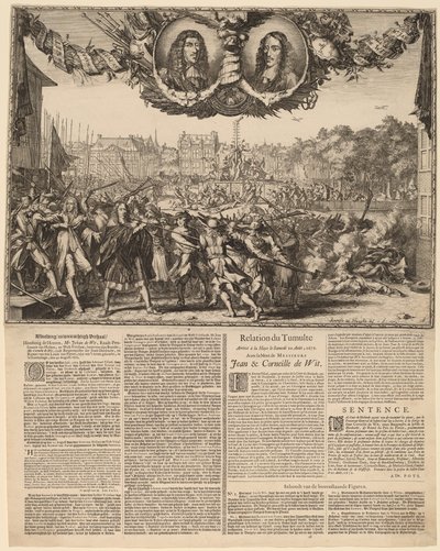 Image and Truthful Story... (Representation of the True Story of Johan de Witt...) av Romeyn de Hooghe