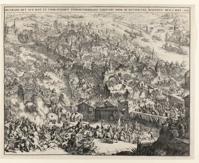 Belgrad togs med storm av Maximilian Emanuel, kurfursten av Bayern, 6 september 1688 av Romeyn de Hooghe