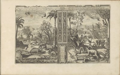 Dieren från Västindien Westindische Vissen, etc / Fishes, etc of the West Indies // Westindische Gedrochten / Monsters of the West Indies (titel på objektet) Öst- och Västindien och andra platser (serietitel) av Romeyn de Hooghe