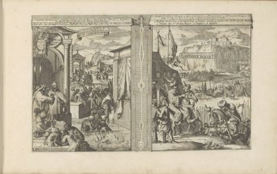 doopceremonier; Berg van Abessinië Doop-ceremonier / Ceremonier för dopet av Abissins och Muscovites, etc // Abyssiner Bergh / Abissinie Mountains, etc (titel på objektet) Öst- och Västindien och andra platser (serietitel) av Romeyn de Hooghe
