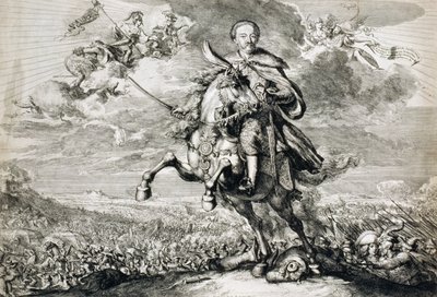 Glorifiering av John Sobieski III (1629-96) i slaget vid Chocim, 1674 av Romeyn de Hooghe