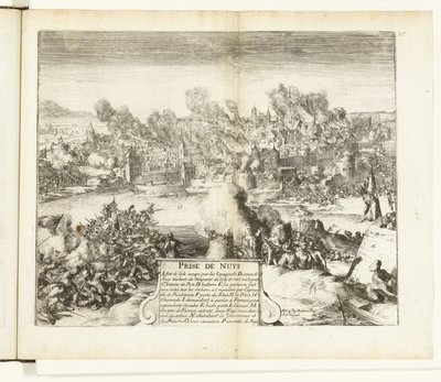 Intagande och plundring av Neuss, 1586 Prize de Nuys (titel på objekt) Guerres de Flandres (serietitel) av Romeyn de Hooghe