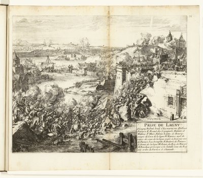 Inname van Lagny, 1589-1590 Capture of Lagny (titel på objekt) Wars of Flanders (serietitel) av Romeyn de Hooghe
