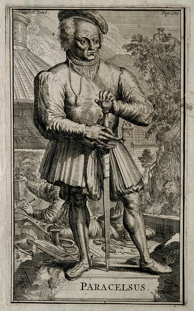 Philippus Theophrastus Aureolus Bombastus von Hohenheim Paracelsus. av Romeyn de Hooghe