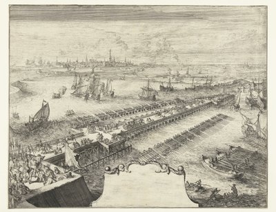 Parmaskeppsbro över Schelde, 1585 Guerres de Flandres (serietitel) av Romeyn de Hooghe