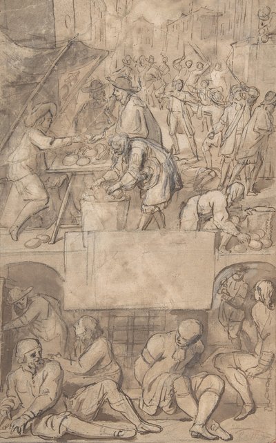 Studie för en titelsida: Allegory of Commerce and a Debtor