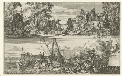 Två skildringar av franska grymheter, 1672 av Romeyn de Hooghe