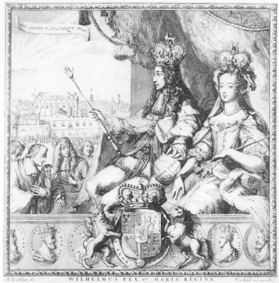 Vilhelm III (1650-1702) och Maria II (1662-94) graverade av konstnären, ca 1690 av Romeyn de Hooghe