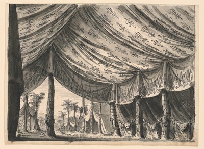 Scendesign, Genghis Khans tält, för baletten "Genghis Khan" av Luigi Henry av Romolo Achille Liverani