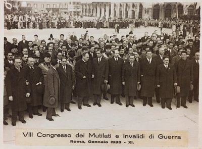 "VIII Kongress för lemlästade och krigsinvalider - Rom, januari 1933 - 11" (s/v foto) av Romolo del Papa