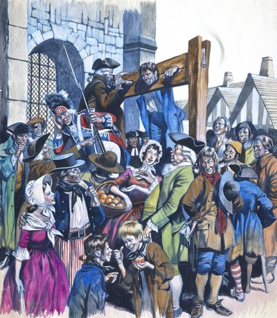 Daniel Defoe (1660-1731) (gouache på papper) av Ron Embleton