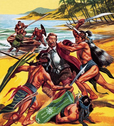 Ferdinand Magellans död av Ron Embleton