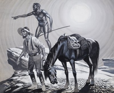 Edward Eyre (1815-1901) (gouache på papper) av Ron Embleton