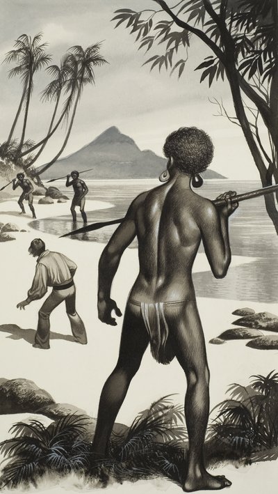Herman Melville (1819-91) (gouache på papper) av Ron Embleton