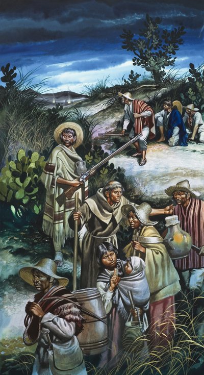 Jose Maria Morelos (1765-1815) (gouache på papper) av Ron Embleton