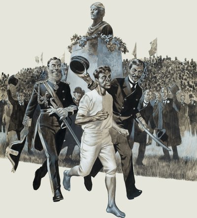 Spiridon Louis (gouache på papper) av Ron Embleton