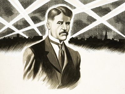 Veckans dagbok från deras sida: Zeppelins räder (Arnold Bennett) av Ron Embleton