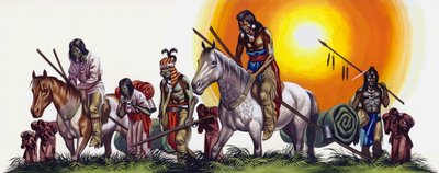 Försvunna indianer (gouache på papper) av Ron Embleton