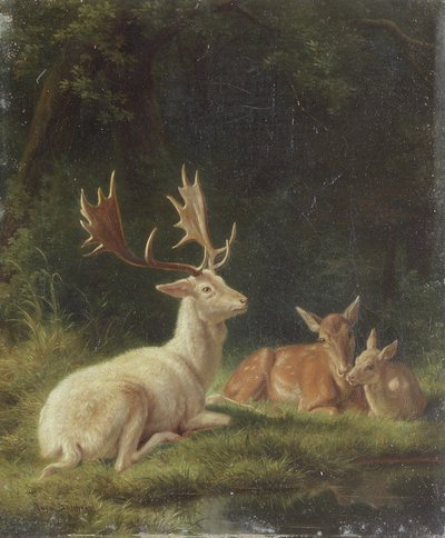 Rådjur i ett landskap (olja på duk) av Rosa Bonheur
