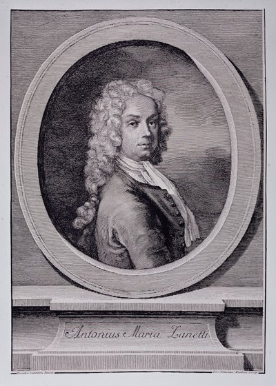 Porträtt av Antonio Maria Zanetti, italiensk serietecknare (gravyr av Rosalba Giovanna (after) Carriera