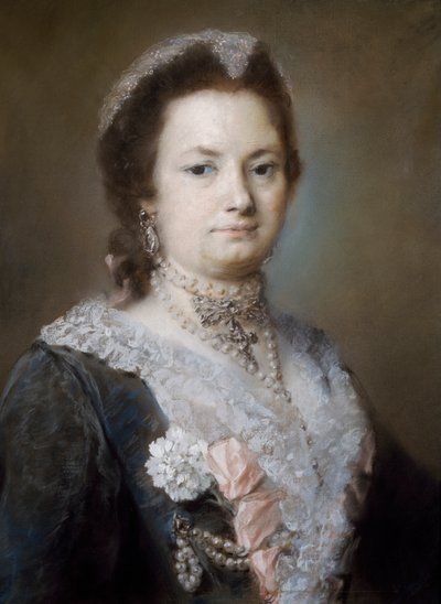 Porträtt av en dam (pastell på papper) av Rosalba Giovanna Carriera