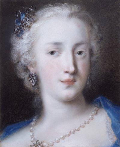 Porträtt av en dam (pastell på papper) av Rosalba Giovanna Carriera