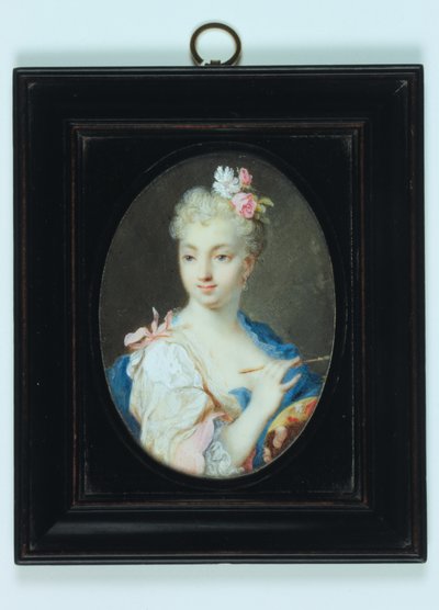 Självporträtt (akvarell på elfenben) av Rosalba Giovanna Carriera