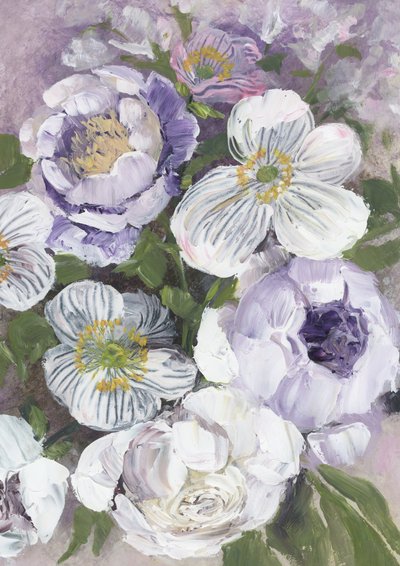 Lavendelvita blommor av Rosana Laiz Blursbyai