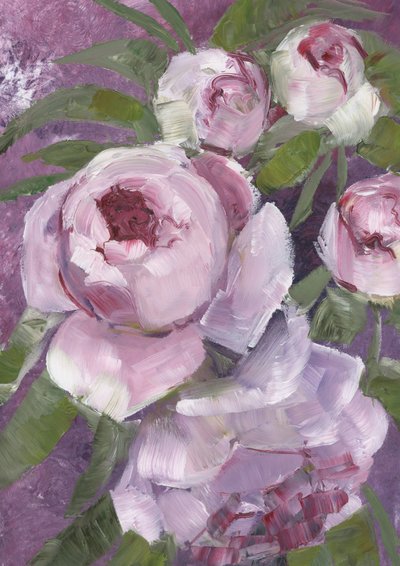 Måleriska rosa pioner av Rosana Laiz Blursbyai