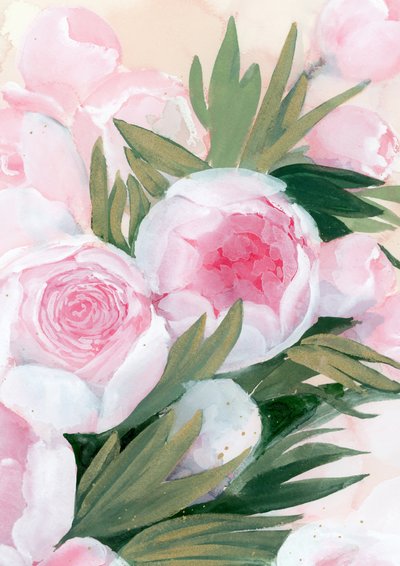 Rosa pionblommor av Rosana Laiz Blursbyai