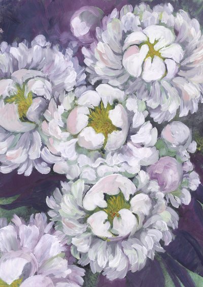 Blommande vit pion av Rosana Laiz Blursbyai