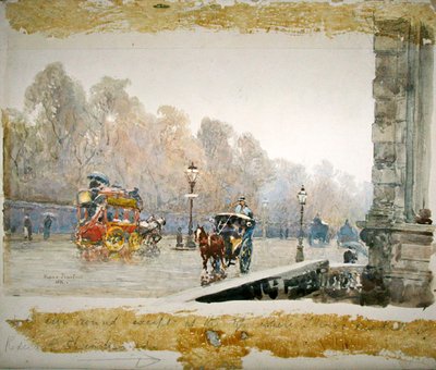 Grosvenor Place en våt dag av Rose Maynard Barton