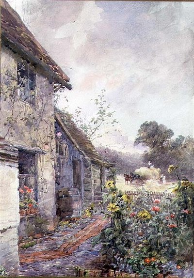 The Haycart Approaches (akvarell) av Rose Maynard Barton