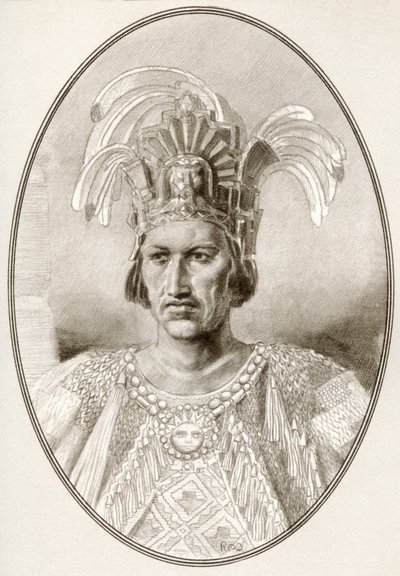 Moctezuma II, från Living Biography of Famous Rulers. av Ross Gordon