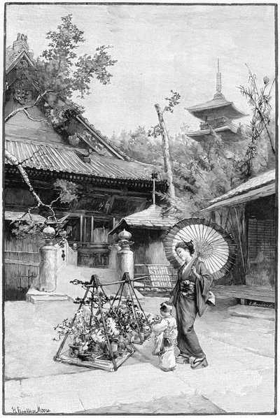 I en trädgård i Tokyo. av Rousseau