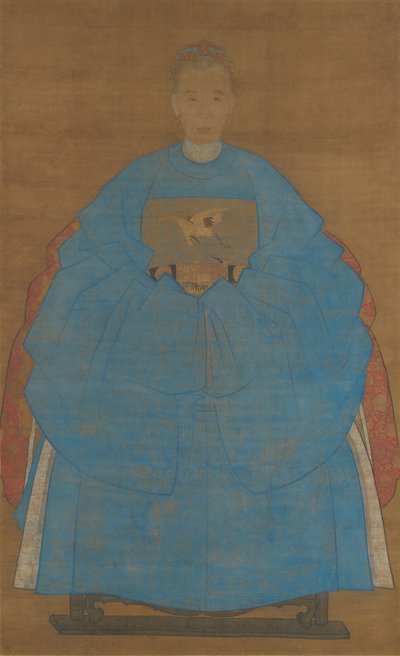 Porträtt av en gammal dam, daterad xinyou 1561 eller 1621. av Ruan Zude