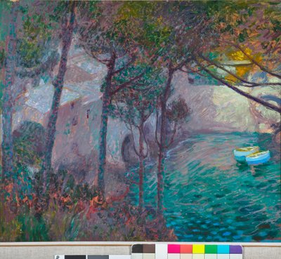 San Fruttuoso-bukten c.1913-15 av Rubaldo Merello