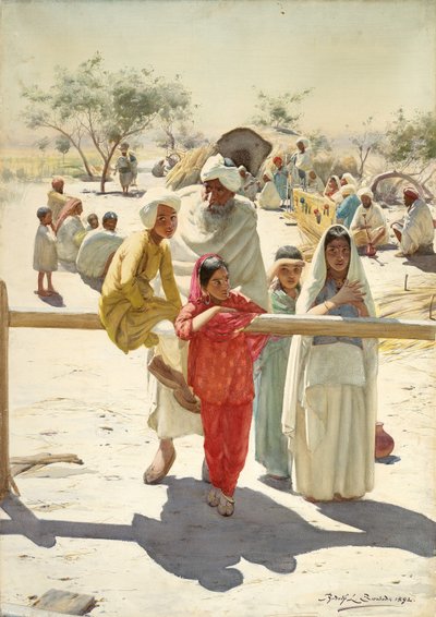 En titt på tåget, Indien, 1892 av Rudolf Der G. Swoboda