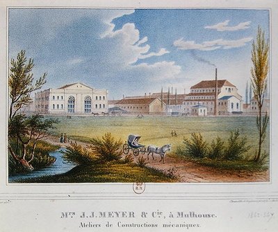 Herrarna Meyer & Cies fabrik i Mulhouse, Frankrike av Rudolf Huber