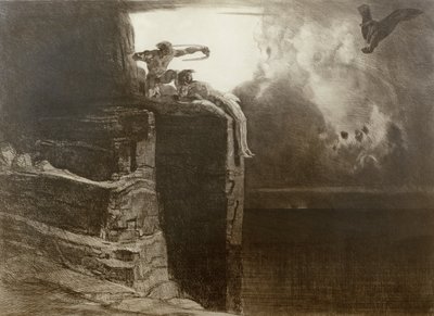 Frigivningen av Prometheus (etsning) av Rudolf Jettmar