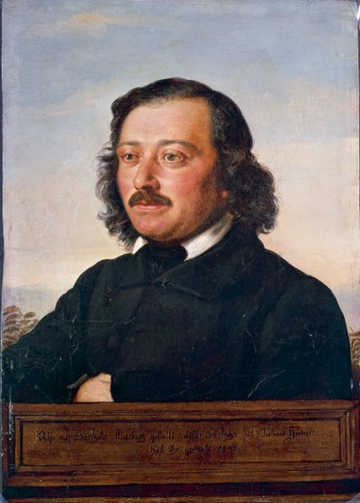 Porträtt av Berthold Auerbach av Rudolf Julius Benno Huebner