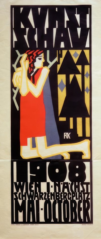 R.Kalvach, affisch för Konstutställningen i Wien 1908 av Rudolf Kalvach