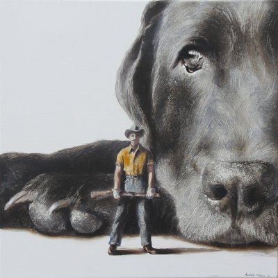 Jägaren och den stora hunden av Rudolf Kosow
