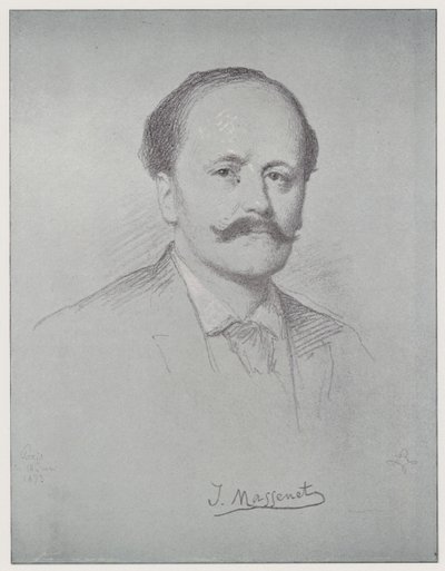 Jules Emile Frederic Massenet (litho) av Rudolf Lehmann