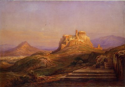 Utsikt över Akropolis från Pnyx, 1863 av Rudolf Müller